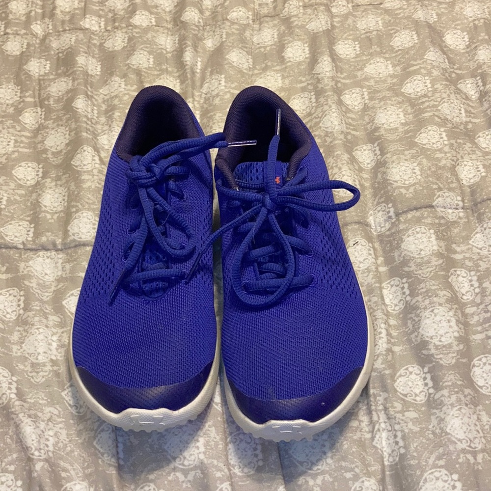 Purple and orange shoes.